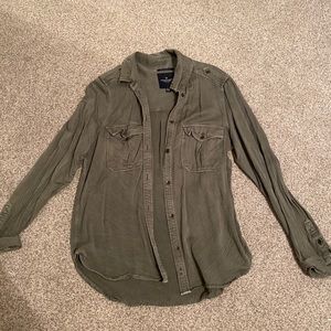 Olive Green Button Up Shirt